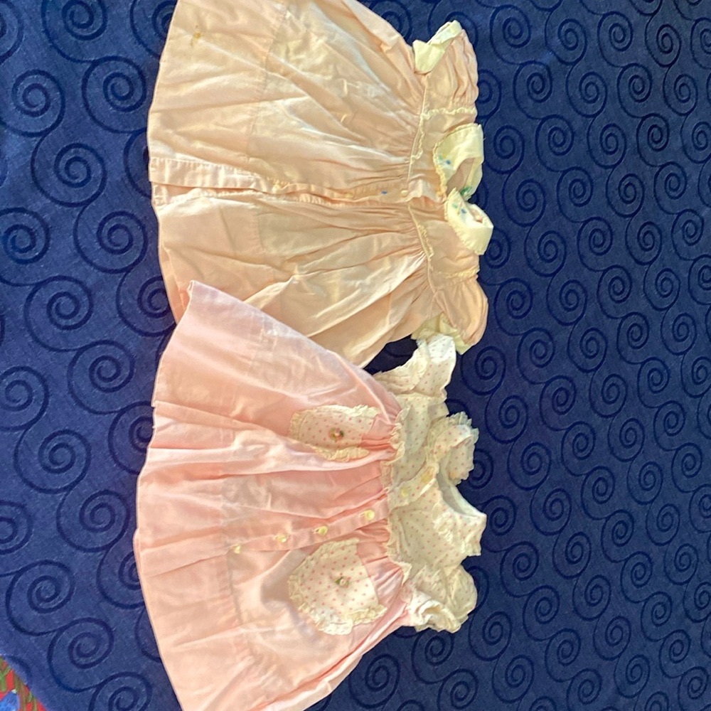 2 Vintage Baby Dresses in Pink